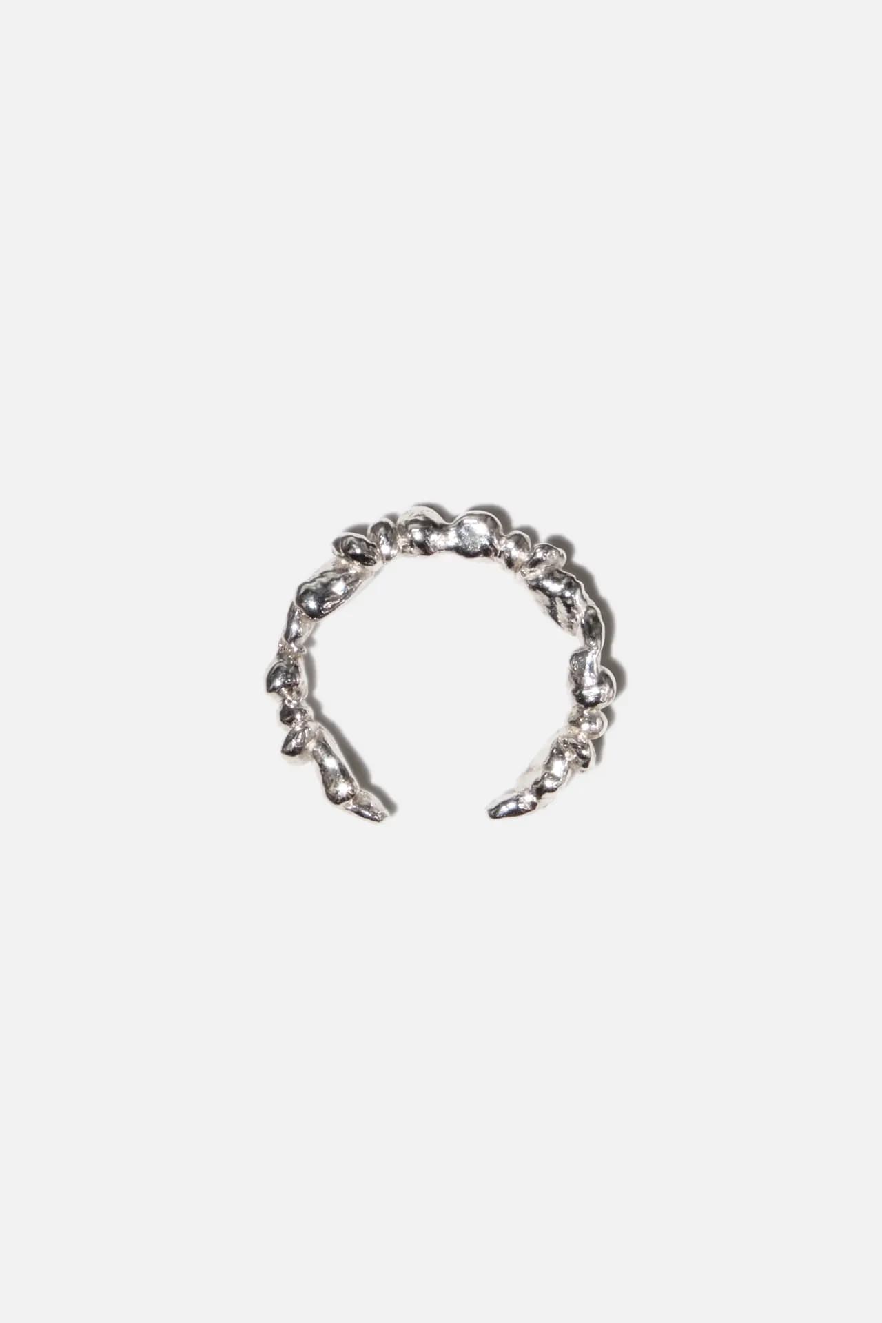 An image of the front of FEMANCE Silver Stacked Stone Ring